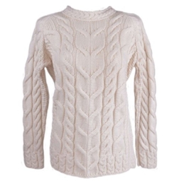 Aran Multi Cabled Raglan Designed Sweater , Natural Colour - 1