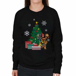 Cloud City 7 Samus Aran Metroid Around The Christmas Tree Women's Sweatshirt - 1