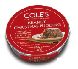 Cole's Traditional Brandy Christmas Pudding 680g - 1