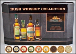 Cooley Set 4 Irische Whiskey Miniaturen (je 5cl) mit 9 DreiMeister Edel Schokoladen, kostenloser Versand - 1