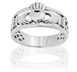 DTPsilver - Damen - Ring 925 Sterling Silber Keltisch / Claddagh Herz - 1