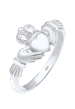 Elli Damen Ring Herz Claddagh 925 Sterling Silber Herzschliff Größe: 54 mm 0608862715 - 1