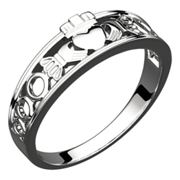 GWG® Sterlingsilber Claddagh Ring für Frauen Halbdeckendes Design – 6 - 1