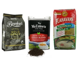 Irish Breakfast Treats Collection - McEntee's Gold Blend Tea, Bewley's Gold Roast Coffee and Flahavans Porridge Oats - A great breakfast from Ireland. - 1