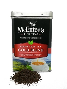 McEntee's Irish Loose Leaf Gold Blend Tea - 500g Tin - Expertly blended in Ireland to give that perfect cup of tea. A premium blend of Assam and Kenyan tea delivering that taste of home. - 1