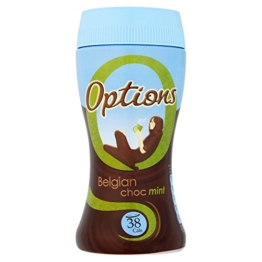 Options Belgian Chocolate Mint Instant Hot Chocolate Drink 220g - Heisse Tinkschokolade mit Pfefferminzgeschmack - 1